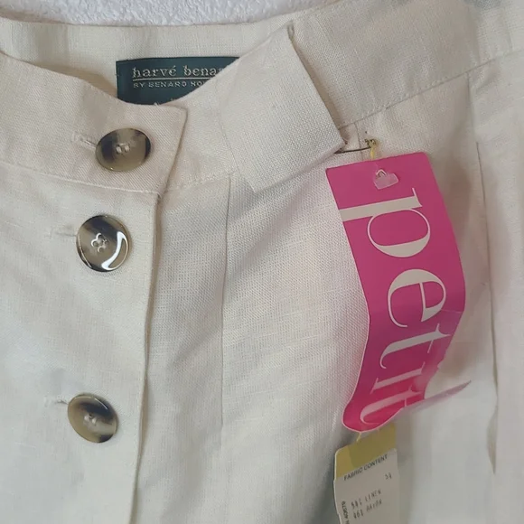NWT deadstock Harve Benard linen long skirt cream size 14 petite - Picture 3 of 11
